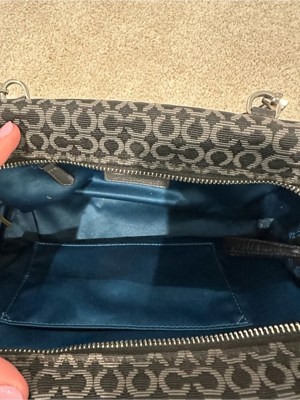 Coach Black Monogram Shoulder Bag